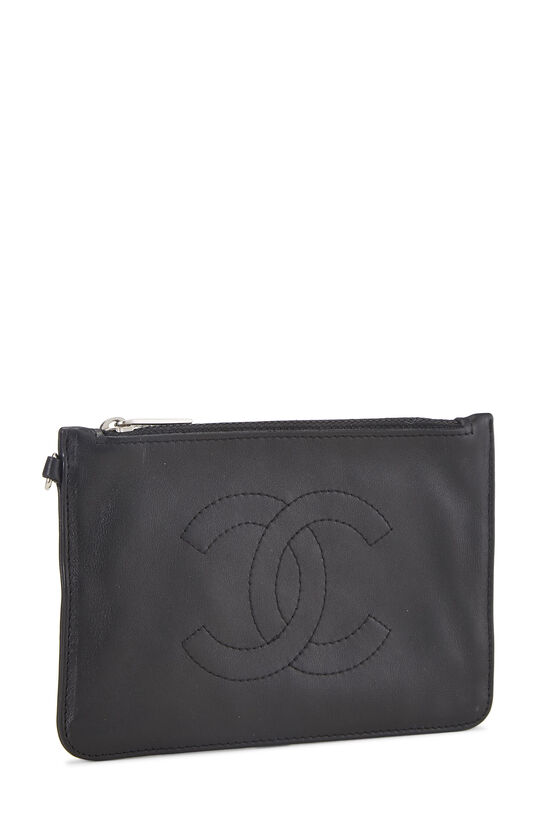 Black Lambskin 'CC' Pouch Small, , large image number 2