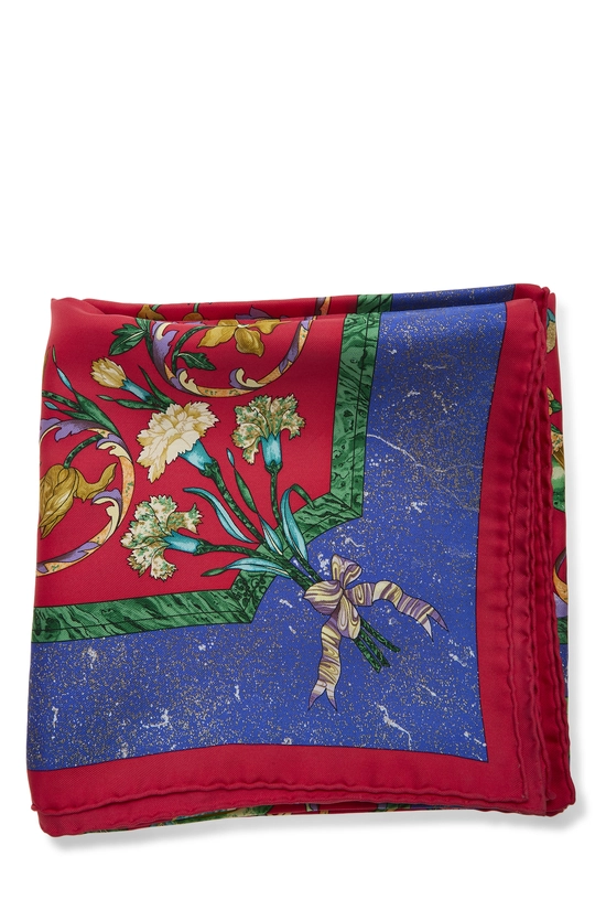Red & Multicolor 'Pierres d'Orient et d'Occident' Silk Scarf 90, , large image number 1