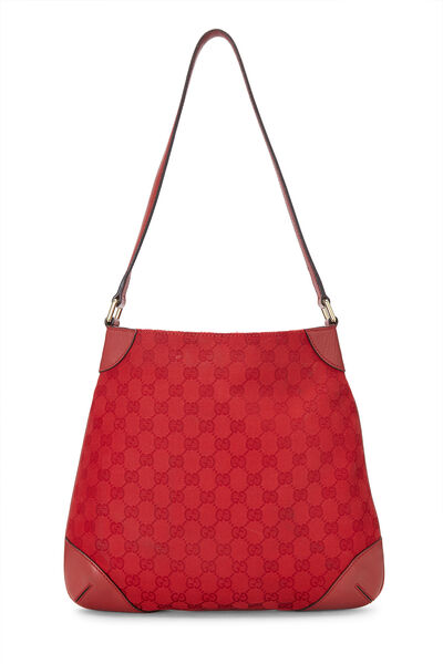 Red GG Canvas Shoulder Bag Small
