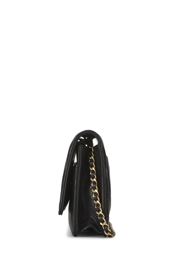 Black Quilted Caviar Classic Wallet on Chain (WOC), , large image number 2