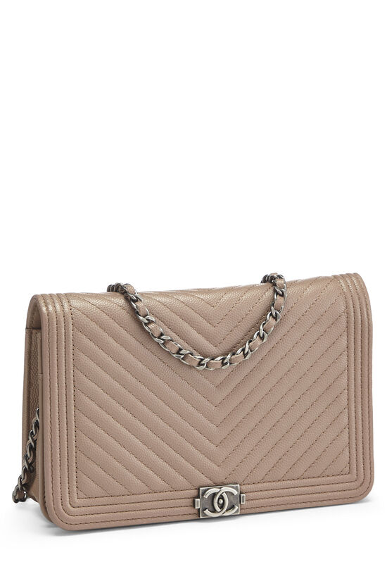 Beige Chevron Caviar Boy Wallet on Chain (WOC), , large image number 2