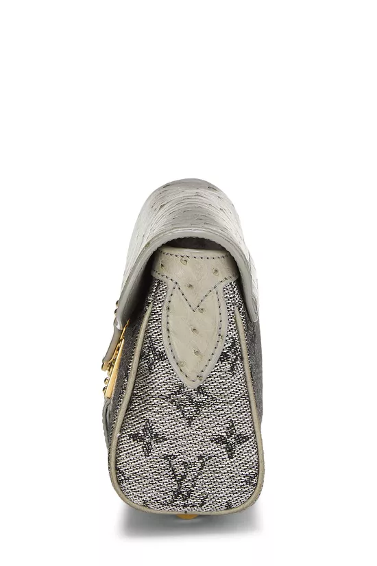 Grey Monogram Canvas & Ostrich Comedie Manege, , large image number 2