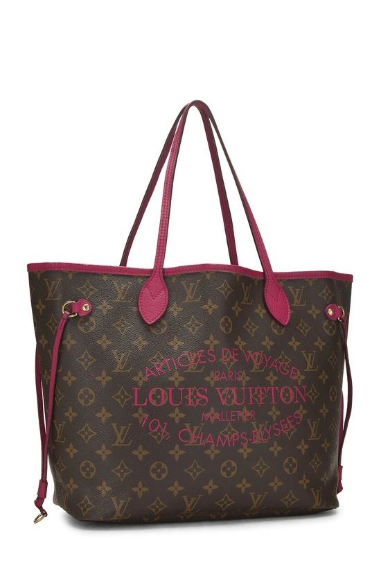 Pink Monogram Canvas Ikat Flower Neverfull MM, , large image number 1