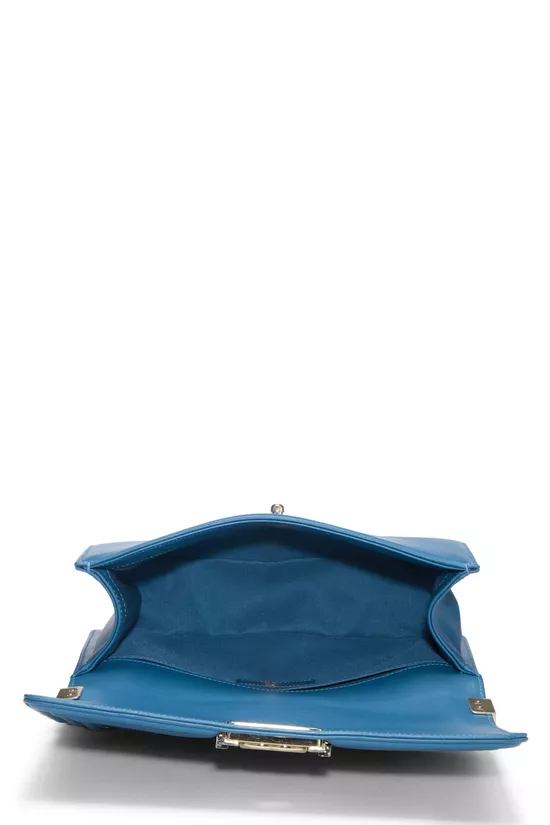 Blue Quilted Lambskin Boy Bag Medium, , large image number 5