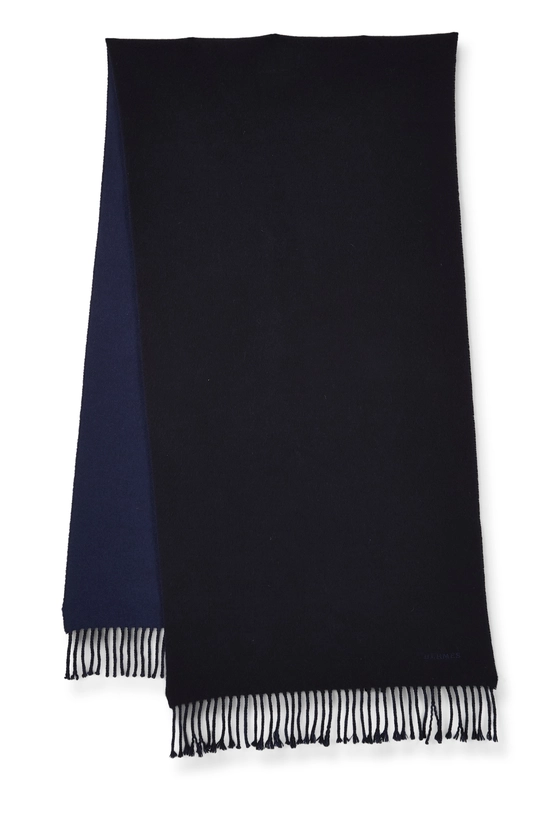 Blue Cashmere Recto-Verso Scarf, , large image number 0