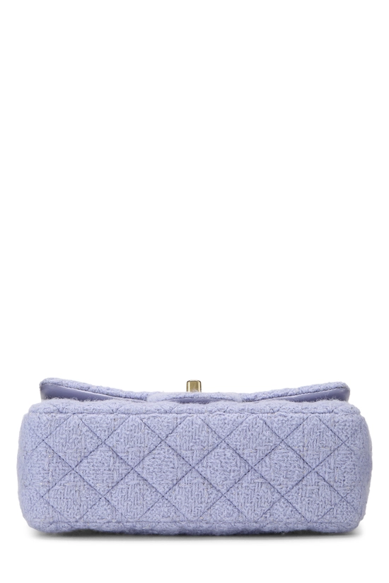 Purple Quilted Tweed Rectangular Flap Mini, , large image number 4