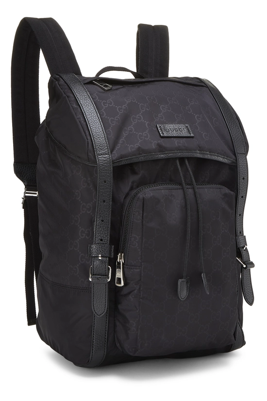 Black GG Nylon Backpack, , large image number 1