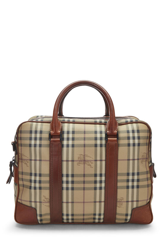 Brown Haymarket Check Coated Canvas Briefcase, , large image number 6
