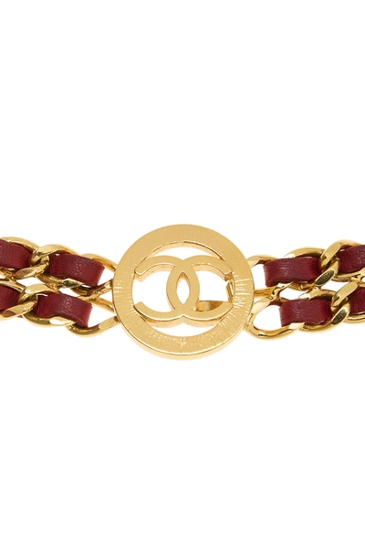 Red & Gold Sunburst Double Chain Belt, , large