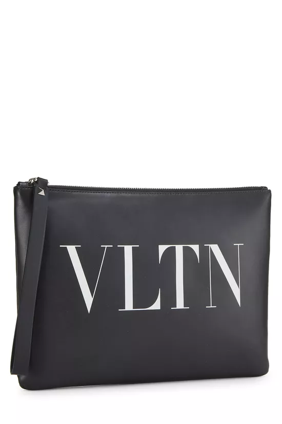 Black Calfskin VLTN Pouch, , large image number 1