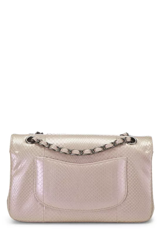 Iridescent Beige Python Classic Double Flap Medium, , large image number 3