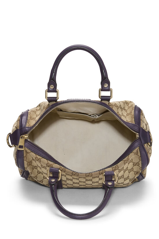 Purple GG Canvas Vintage Web Boston Bag Medium, , large image number 3