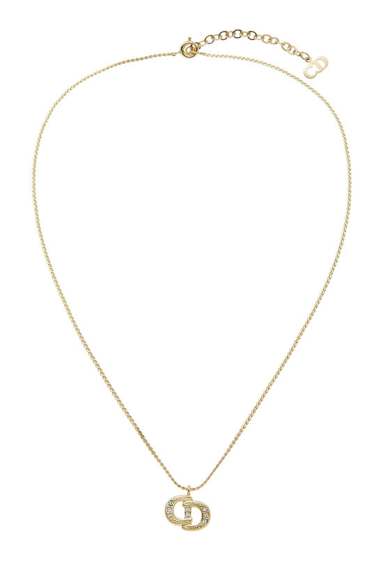 Gold Round 'CD' Necklace, , large image number 0