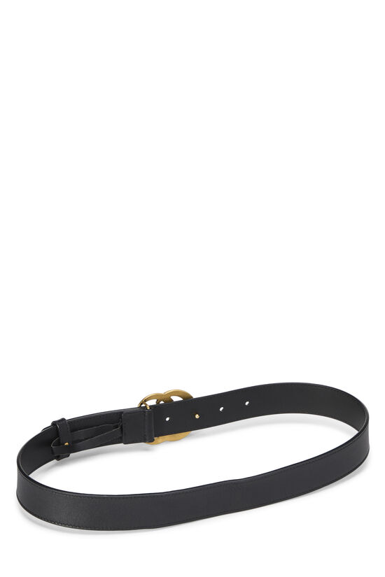 Black Leather GG Marmont Belt 75, , large image number 2