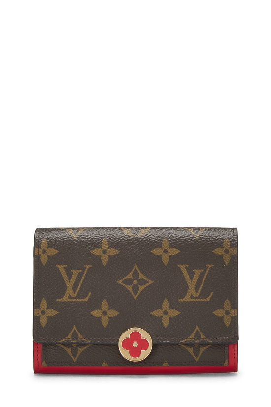 Red Monogram Canvas Flore Compact Wallet, , large image number 0