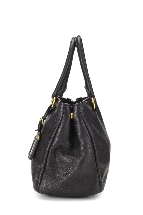 Black Vitello Daino Convertible Tote, , large image number 2