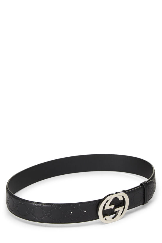 Black Guccissima Leather Interlocking Belt, , large image number 1