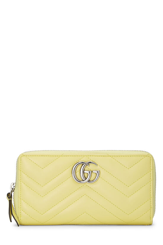 Yellow Chevron Leather Marmont Zip Wallet, , large image number 0