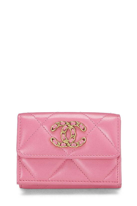 Pink Quilted Lambskin 19 Compact Wallet, , large image number 1