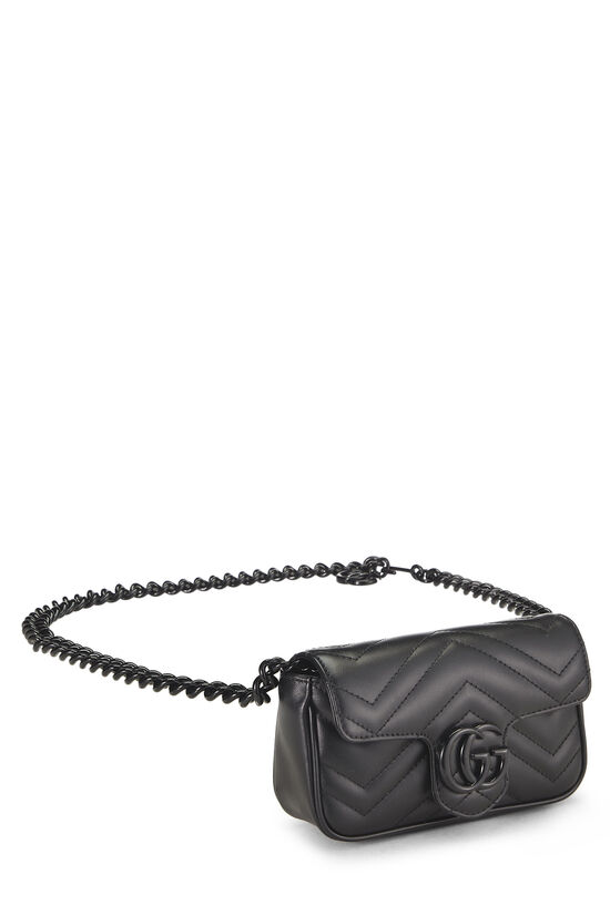 Black Chevron Leather GG Marmont Belt Bag, , large image number 1