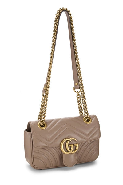Gucci Beige Leather GG Marmont Shoulder Bag Mini — photo 2