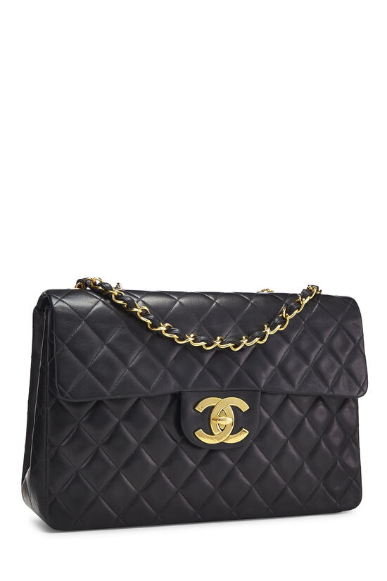 Chanel Black Quilted Lambskin Half Flap Maxi Q6B0271IK6362