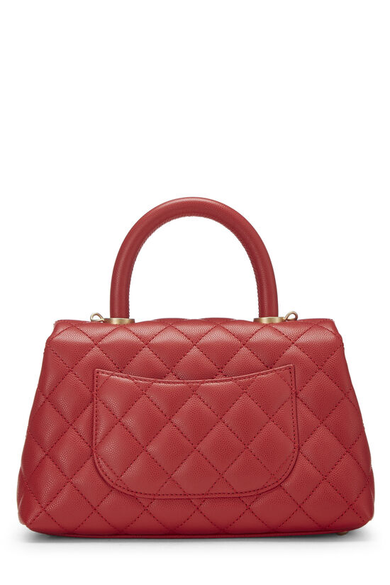 Red Quilted Caviar Coco Handle Bag Mini, , large image number 4