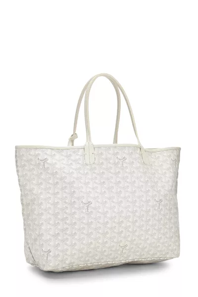 White Goyardine Canvas Saint-Louis PM, , large