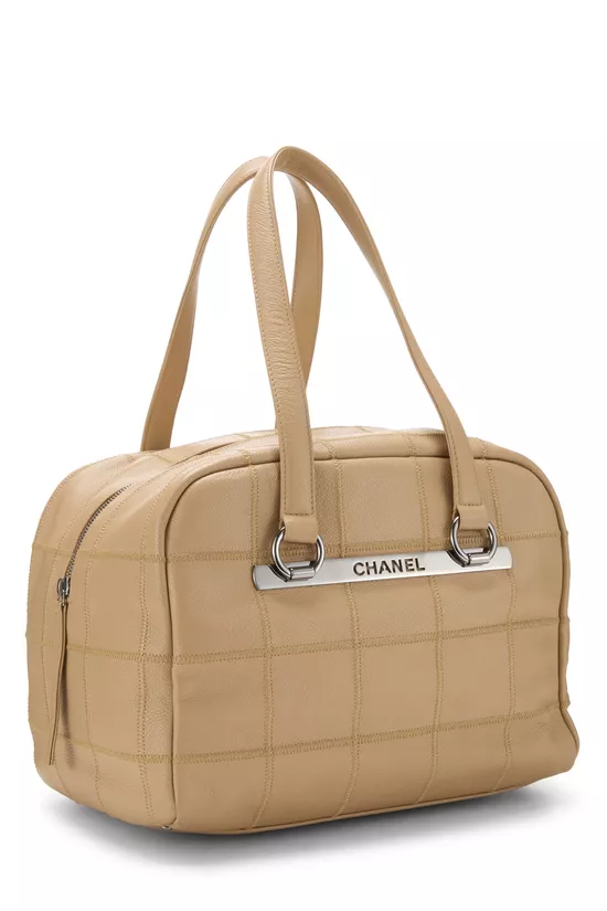 Beige Soft Caviar Chocolate Bar Shoulder Bag, , large image number 1