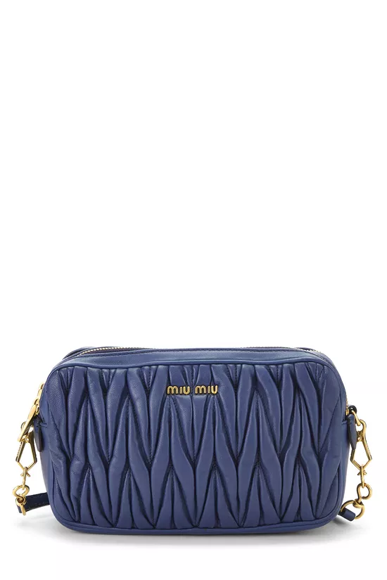 Blue Nappa Matelass&eacute; Camera Bag, , large image number 0