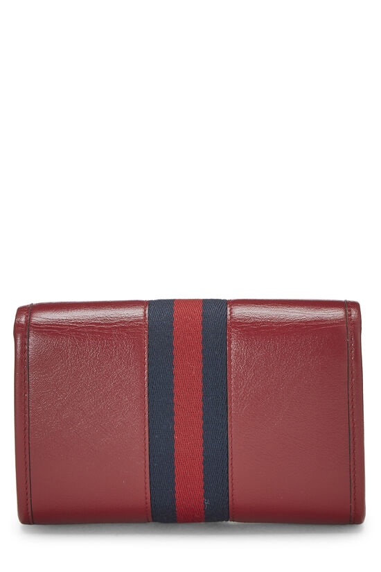Red Grained Leather Web Raja Crossbody Bag Mini, , large image number 4