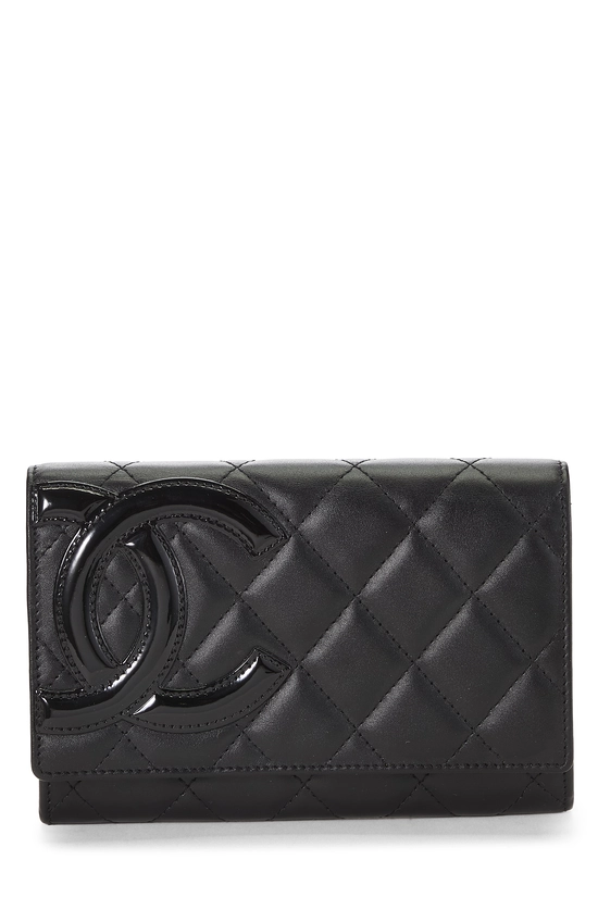 Black Quilted Calfskin Cambon Wallet, , large image number 0