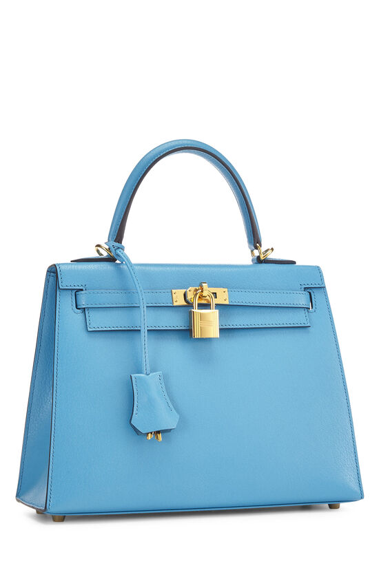 Hermès Blue Frida Chevre Kelly Sellier 25 QGBAEA0IBB000