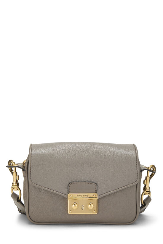 Grey Leather Buckle Crossbody Bag, , large image number 0
