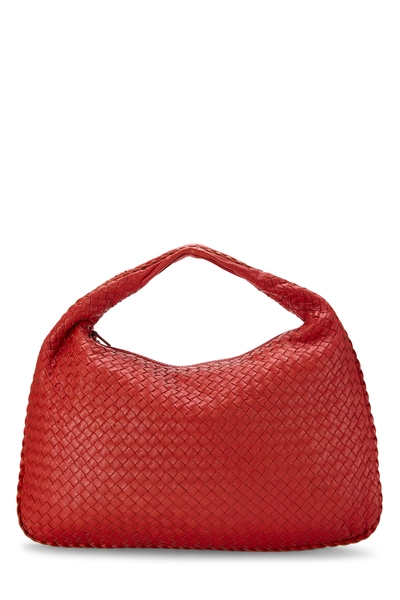 Bottega Veneta Red Intrecciato Veneta Hobo Large