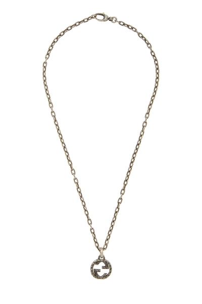 Silver Interlocking GG Necklace