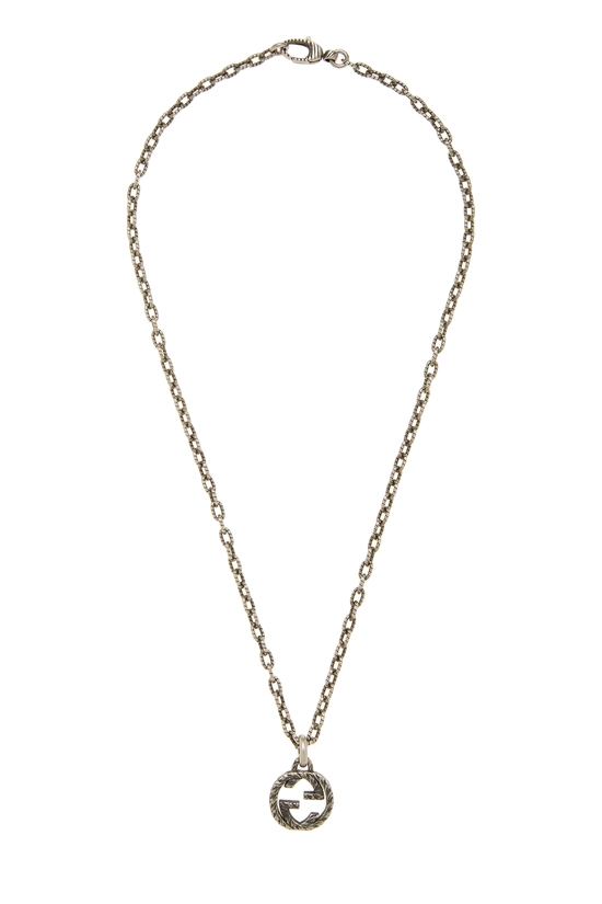 Silver Interlocking GG Necklace, , large image number 0