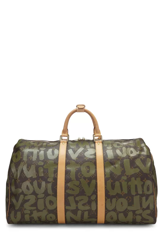 Stephen Sprouse x Louis Vuitton Green Monogram Graffiti Keepall 50, , large image number 3