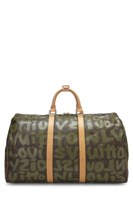 Stephen Sprouse x Louis Vuitton Green Monogram Graffiti Keepall 50  QJB0GJ2TGB041
