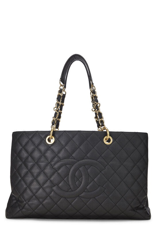 Black Quilted Caviar Grand Shopping Tote (GST) XL , , large image number 1