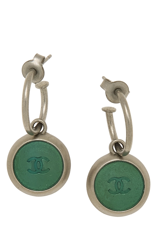 Green Enamel Dangle Earrings, , large image number 0