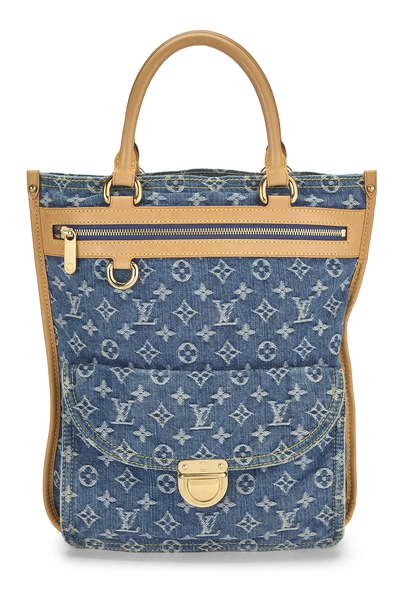Louis Vuitton Blue Monogram Denim Flat Shopper