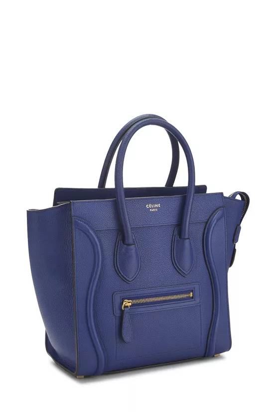 Blue Drummed Calfskin Luggage Micro, , large image number 1