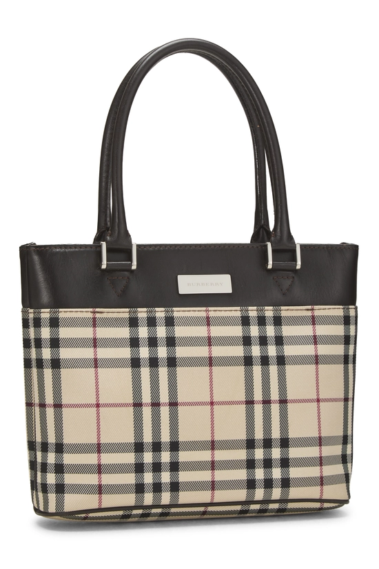 Brown House Check Jacquard Handbag Mini, , large image number 1