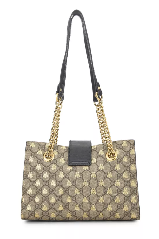 Black GG Supreme Bee Padlock Tote Small, , large image number 3