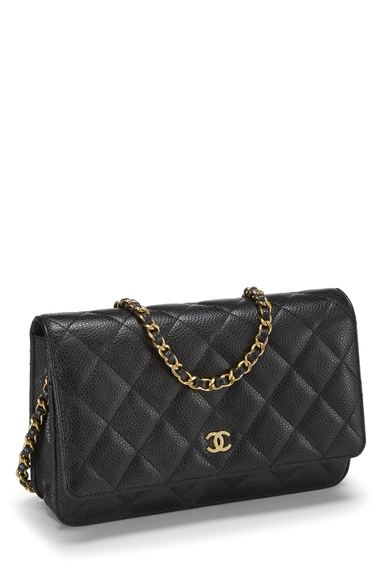 Black Caviar Classic Quilted Wallet On Chain (WOC), , large image number 1