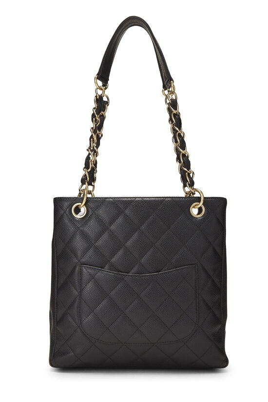 Black Quilted Caviar Petite Shopping Tote (PST), , large image number 3