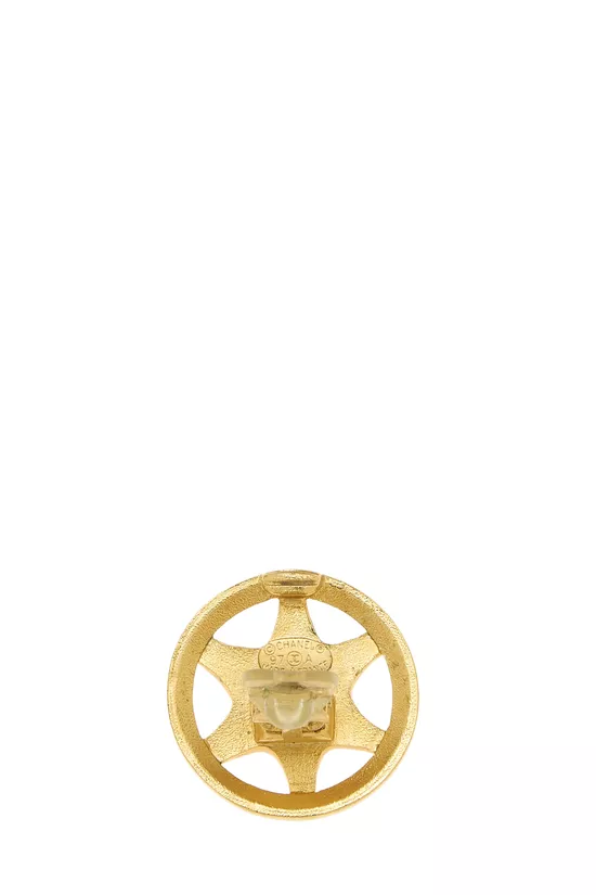 Gold 'CC' Star Earrings, , large image number 2