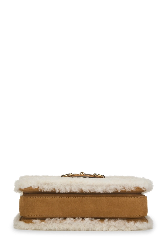Brown Shearling 1955 Horsebit Shoulder Bag, , large image number 4