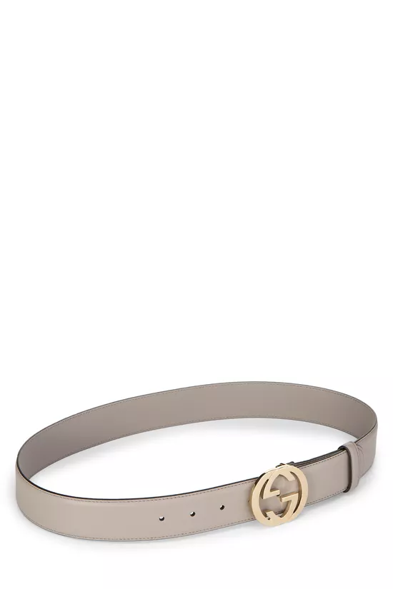 Grey Leather Interlocking Belt 80, , large image number 1